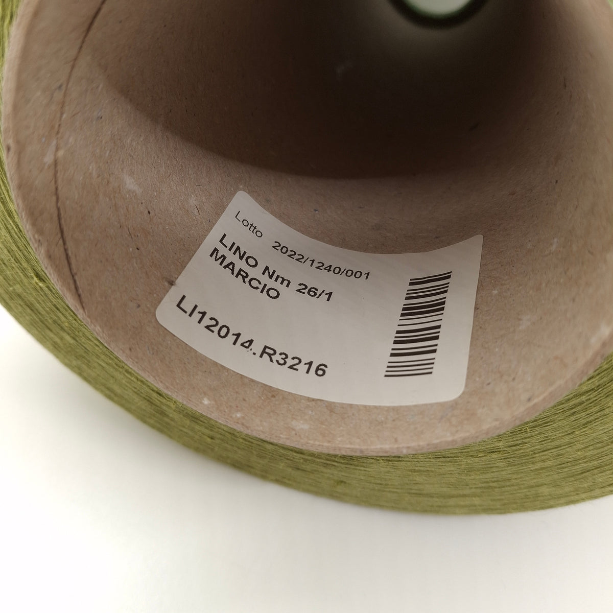 100% Lino filato italiano colore Verde Oliva N.1356