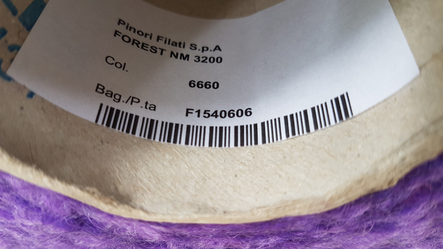100g Lana Alpaca Bouclé gesponnen italienische Farbe Lila Melange N.478