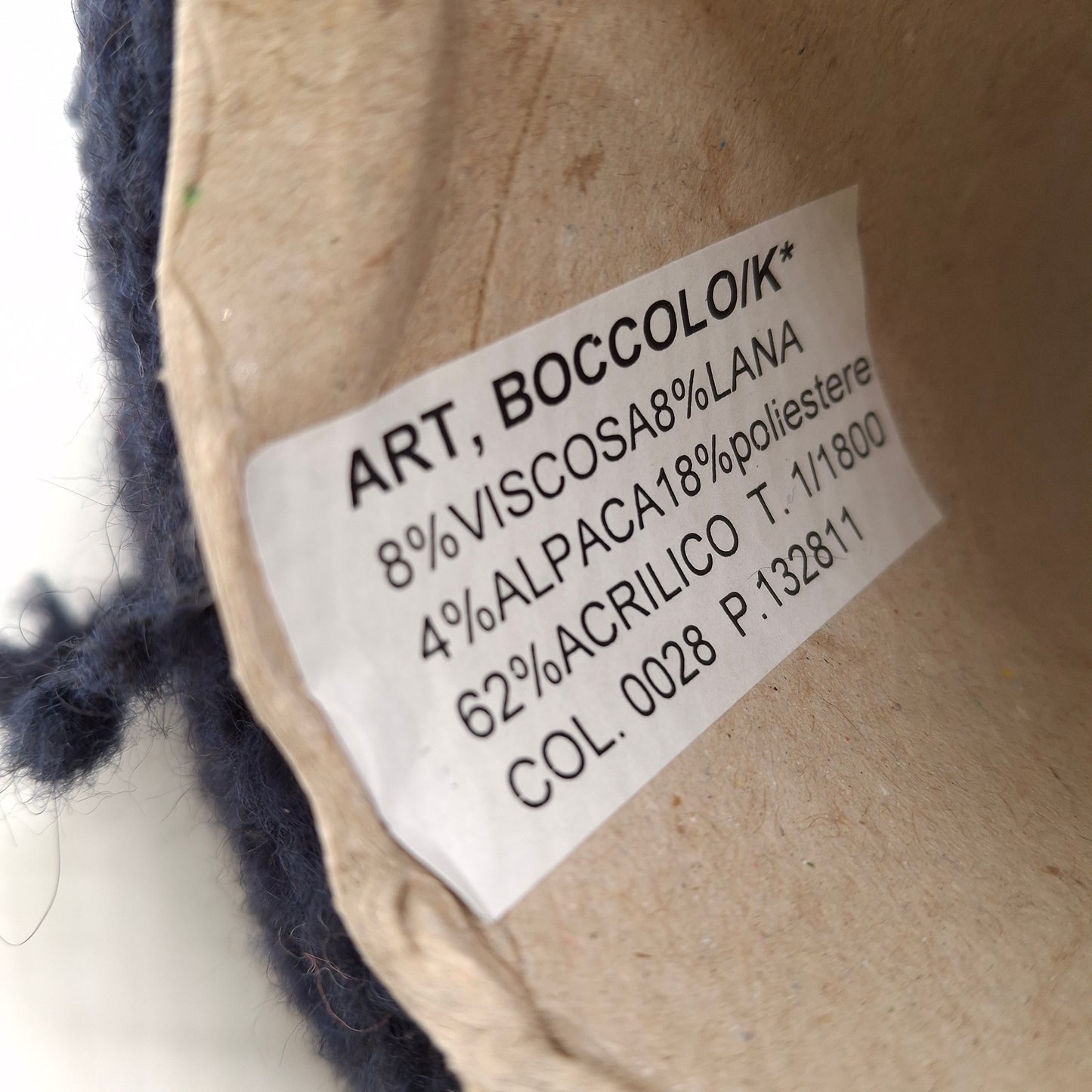 100g Alpaca Wool Bouclè soft Italian yarn color Midnight Blue N.827