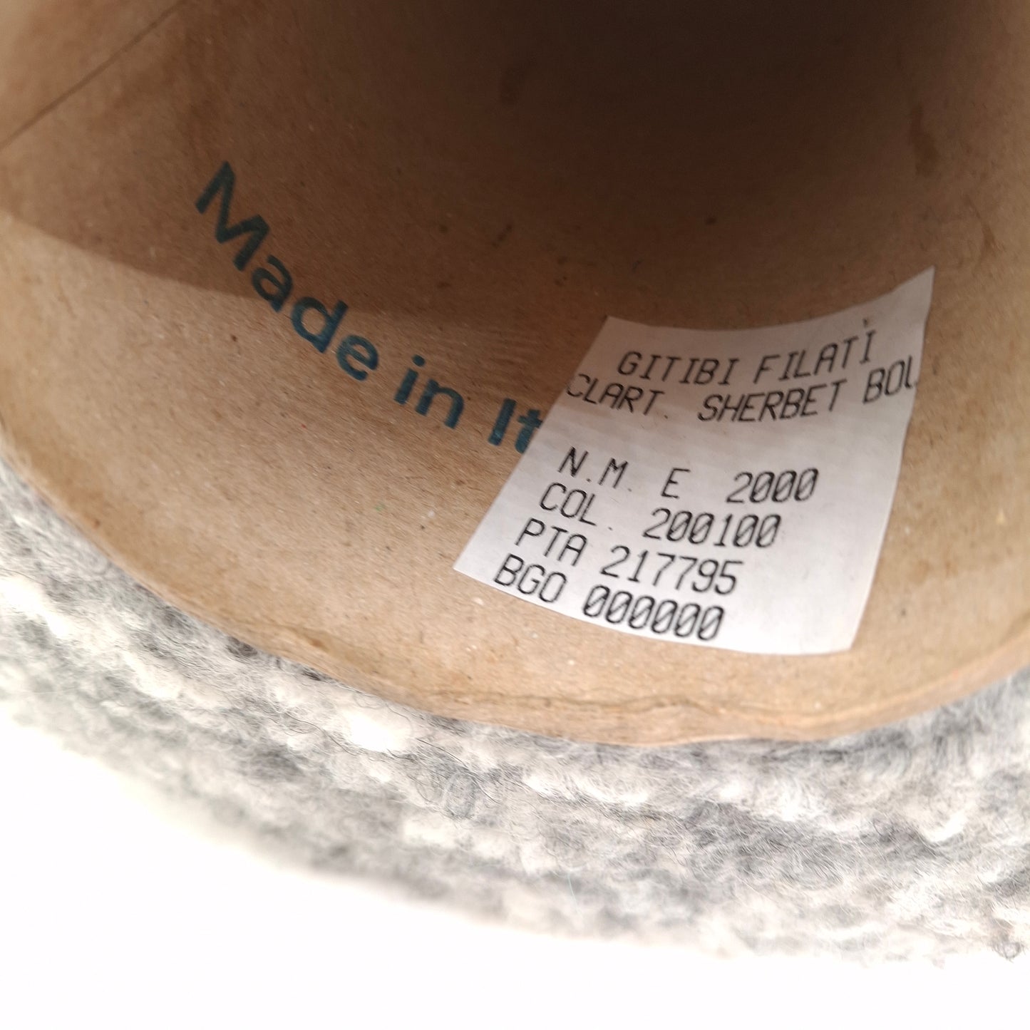 100g Misto Lana Bouclé filato morbido italiano colore Grigio Bianco N.1004