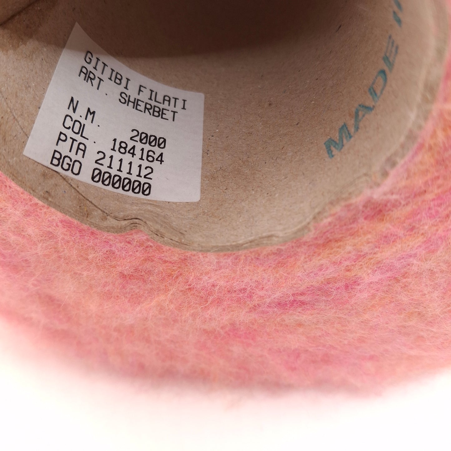 100 g Mischwolle, weiches italienisches Garn, Farbe Pink Gelb, N.1006