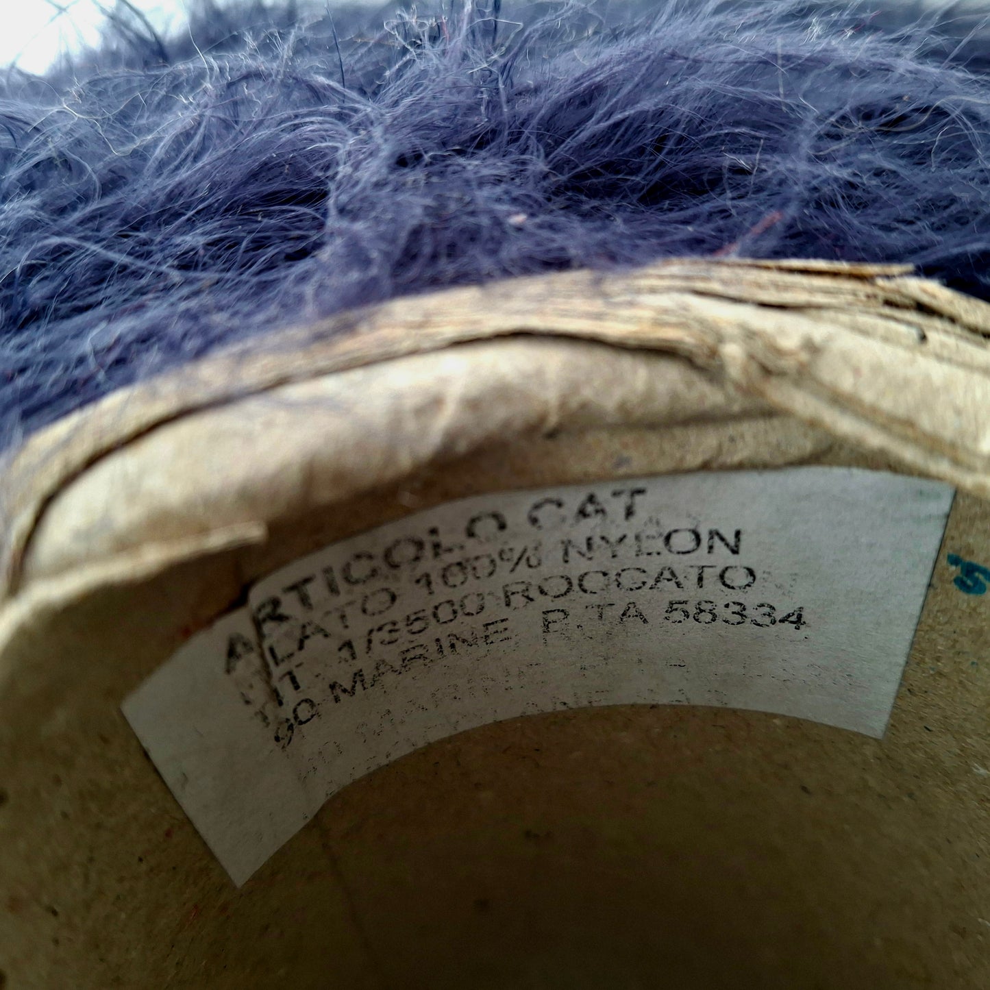 100g Tagliatino Fur Effect Yarn, Dark Blue, No. 1020