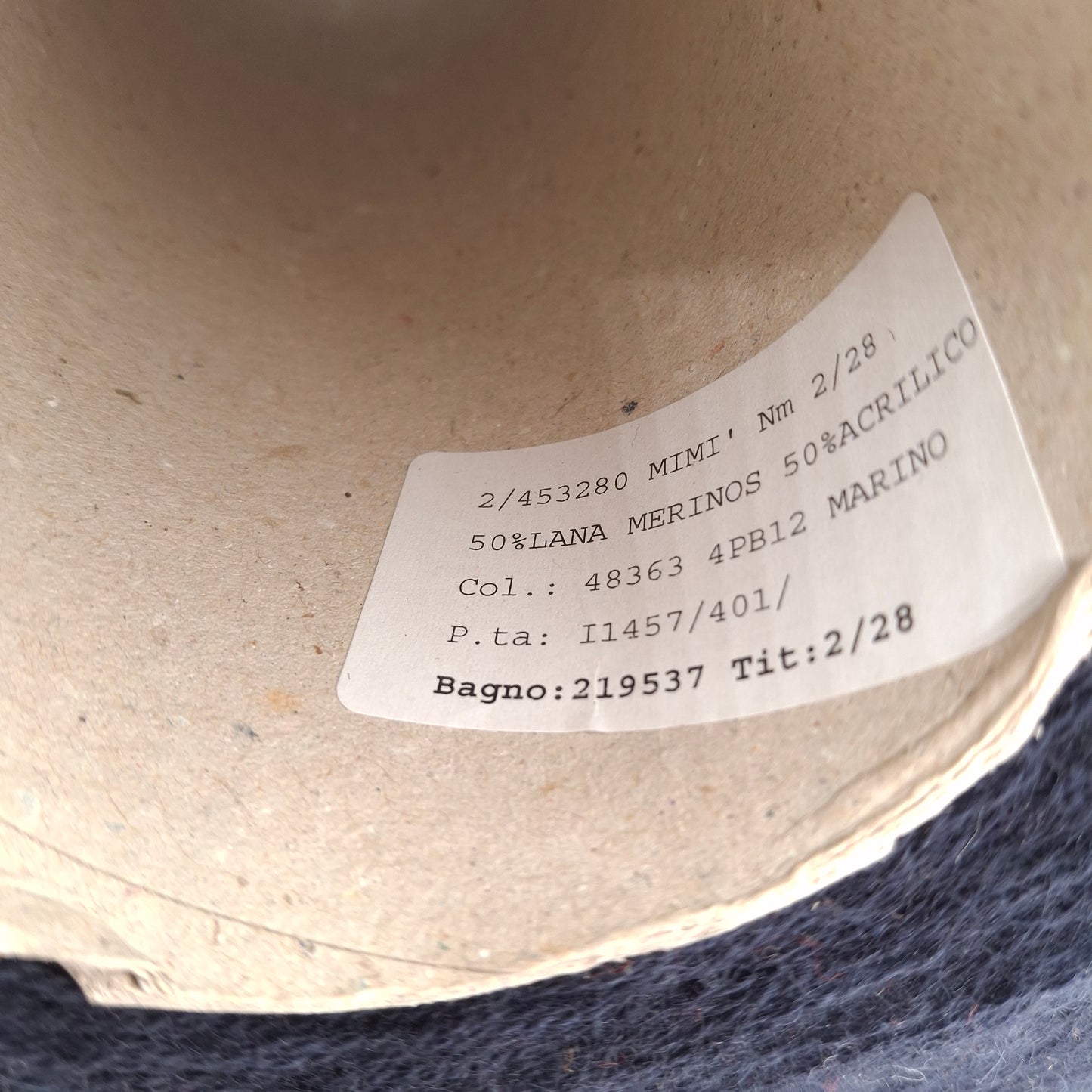 Italian Merino Wool yarn, Midnight Blue color, No. 1161