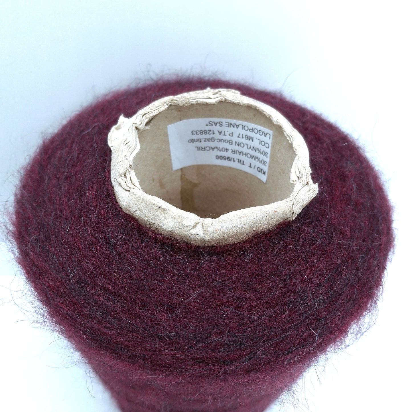 100g Mohair morbido filato italiano colore Bordeaux N.1266