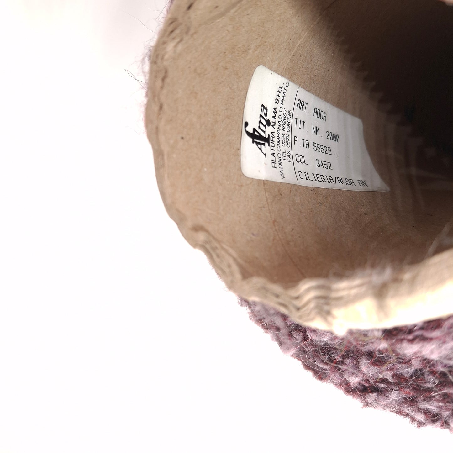 100g Lana Bouclé suave hilo italiano color Lila Burdeos N.1311