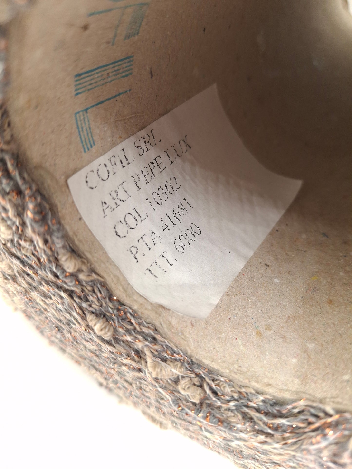 Irregular decorative yarn with Italian lurex, color Blue Brown Gold No. 1337