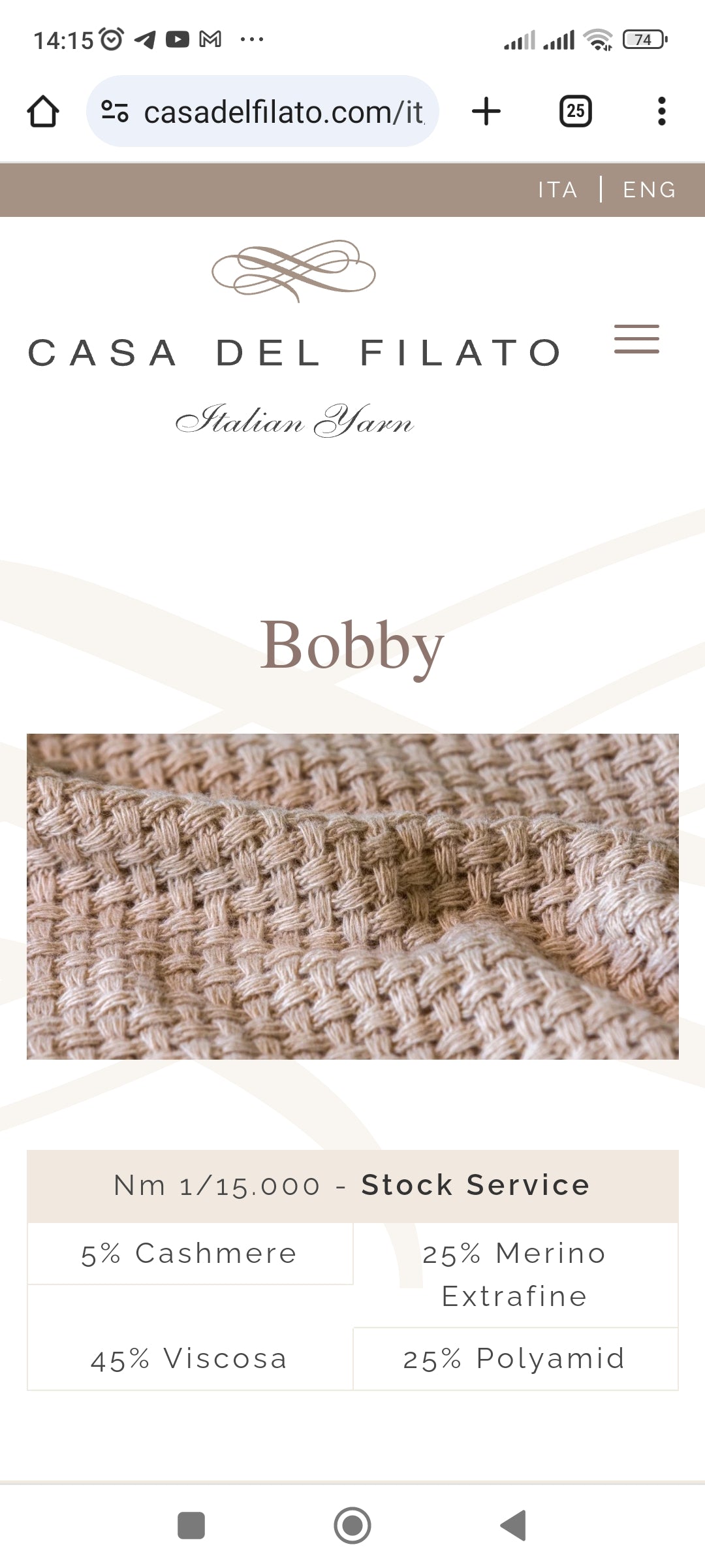 Cashmere Lana filato italiano colore Blu N.429