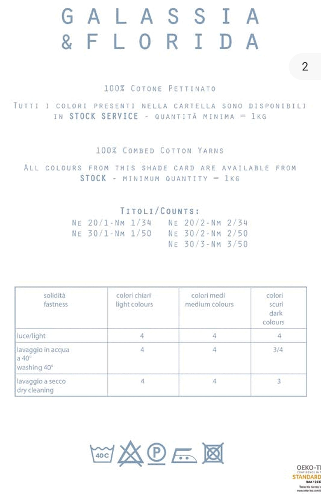100% blødt italiensk bomuldsgarn, farve Olivengrøn N.894