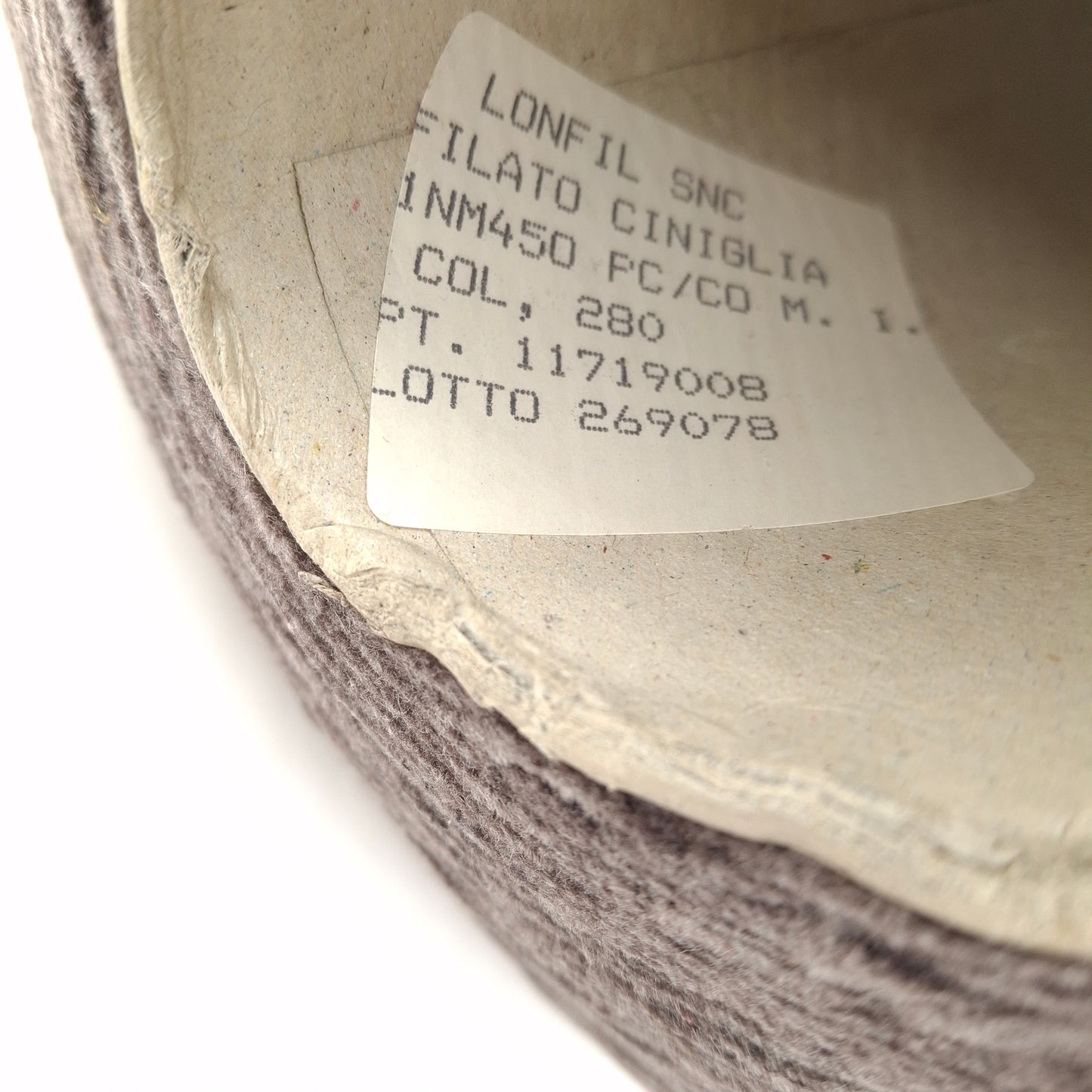 100 g de fil chenille italien, coloris marron, gris et taupe, réf. 1107