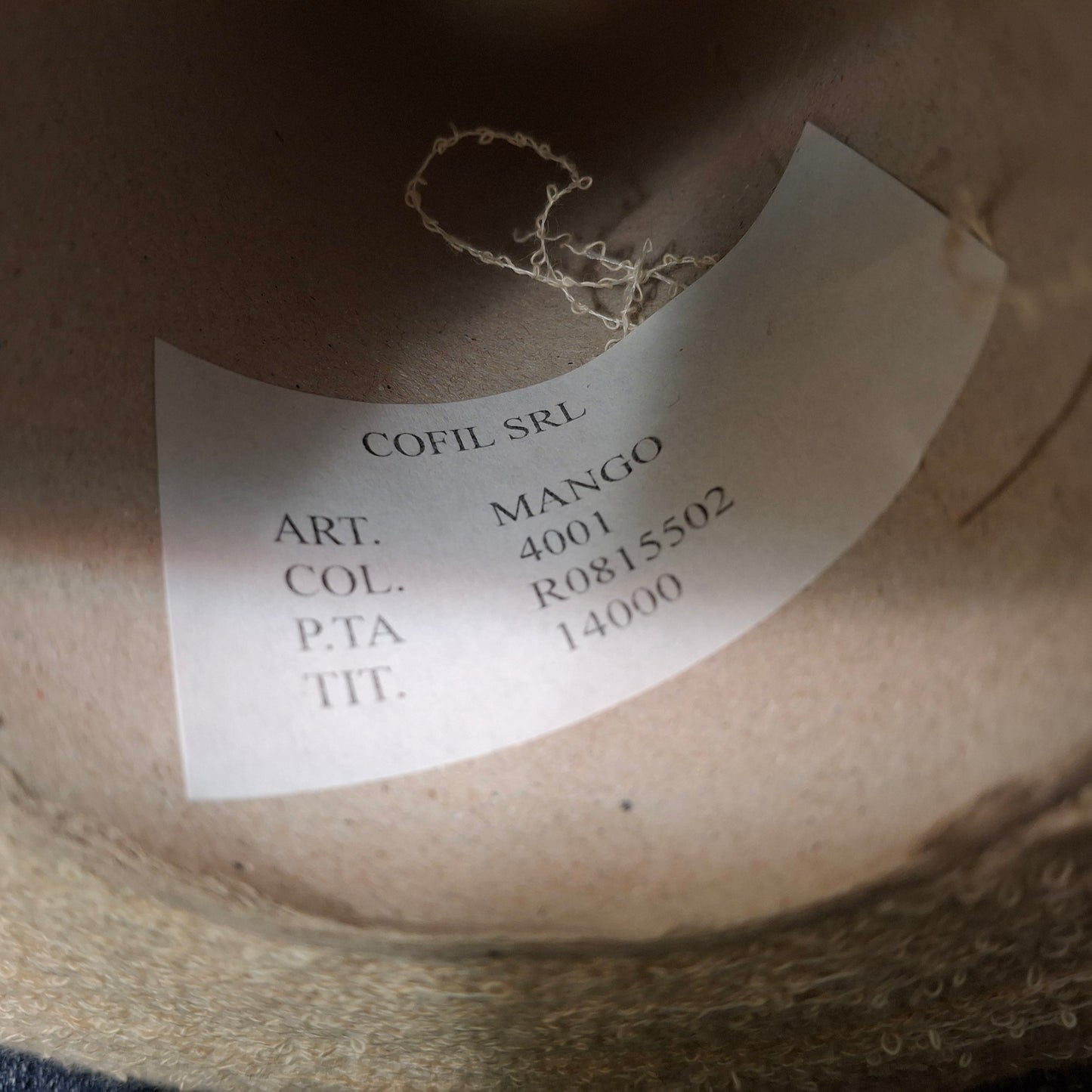 100g Fil italien doux en coton bouclé Beige Crème N. 856