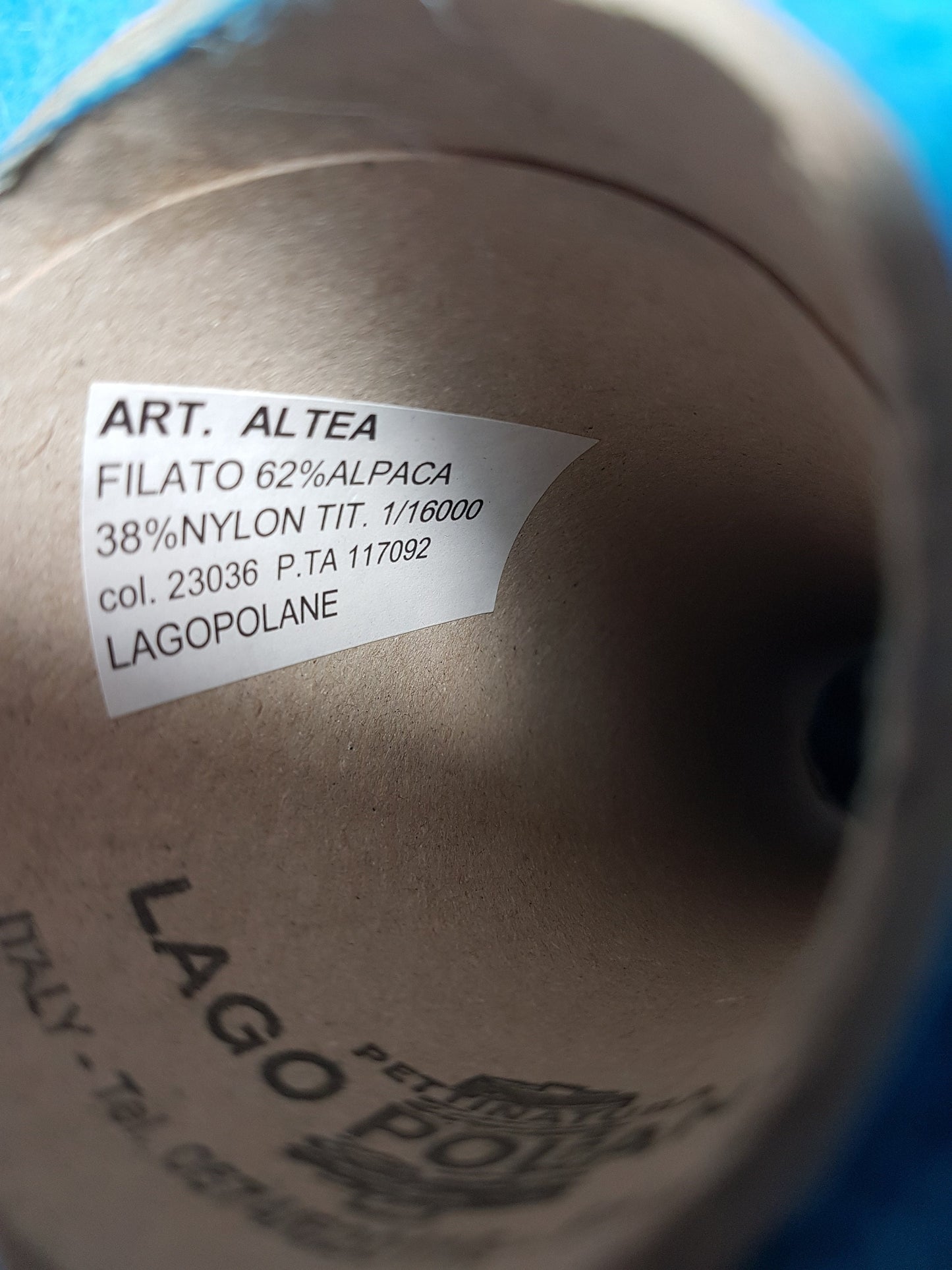 100g-250g Alpaca Garzata Filato Italiano per Maglieria colore Azzurro Cielo Brillante / Turchese N.52