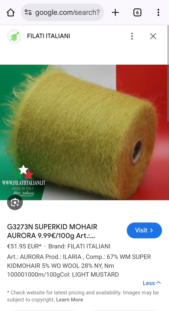 SuperKid Mohair morbido filato italiano colore Bordeaux N.956