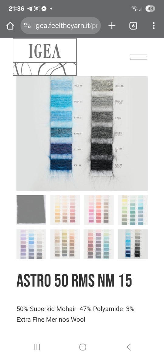 SuperKid Mohair morbido filato italiano colore Grigio Mélange N.963