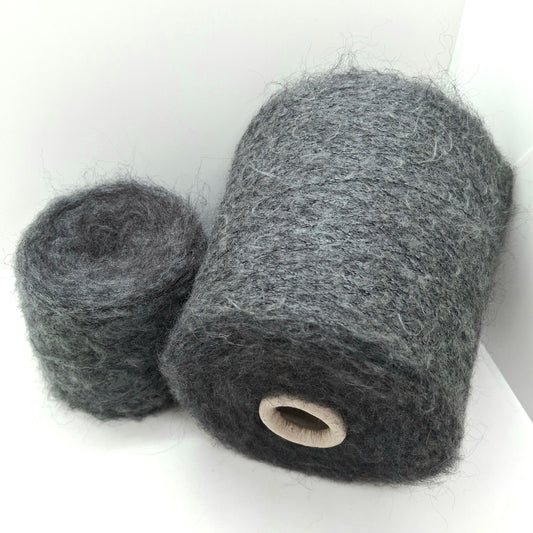 100g Mohair morbido filato italiano colore Grigio Mélange N.1090