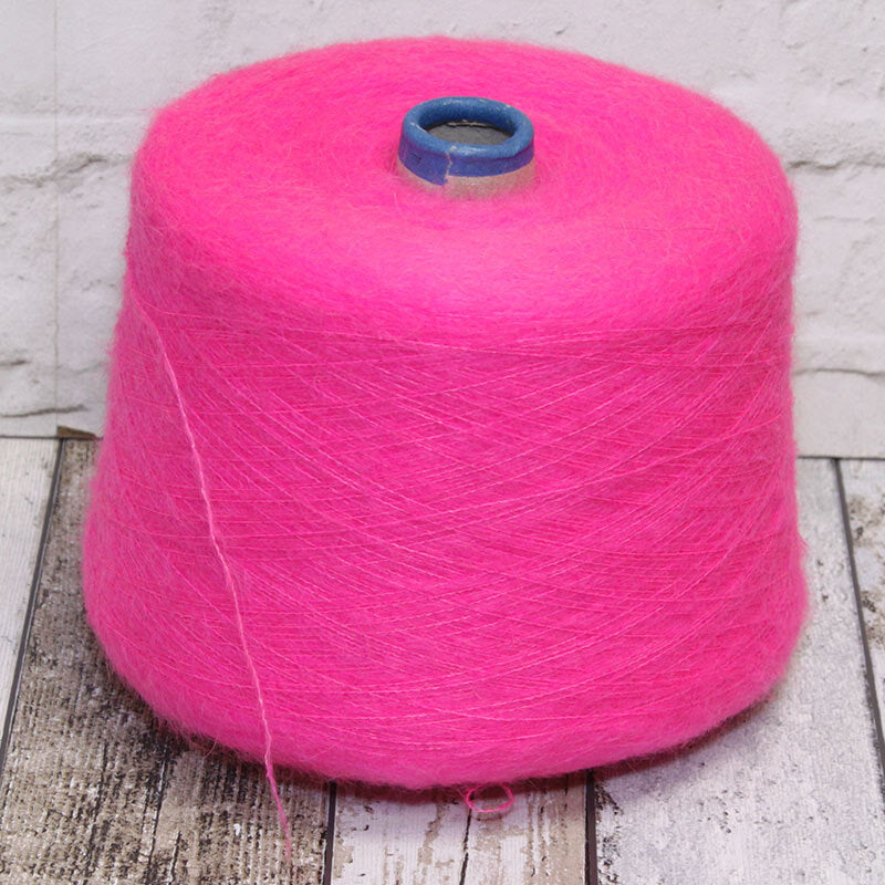 100g blødt mohair italiensk garn neon pink farve nr. 1127