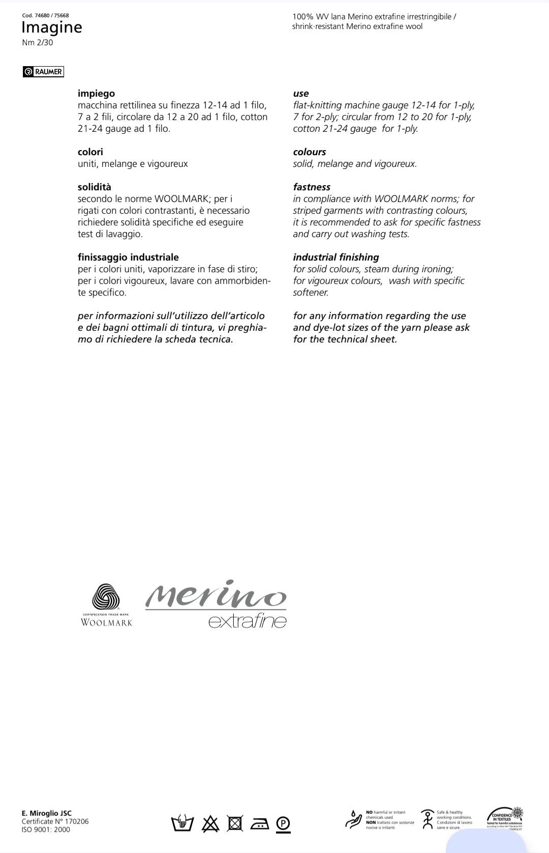 Italian Virgin Wool Yarn, Midnight Blue Color, No. 1201