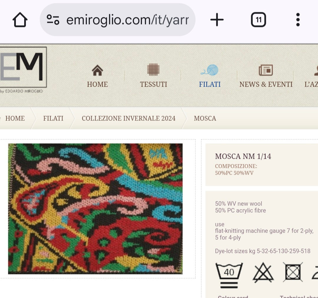 Italian Virgin Wool Yarn, Midnight Blue Color, No. 1201