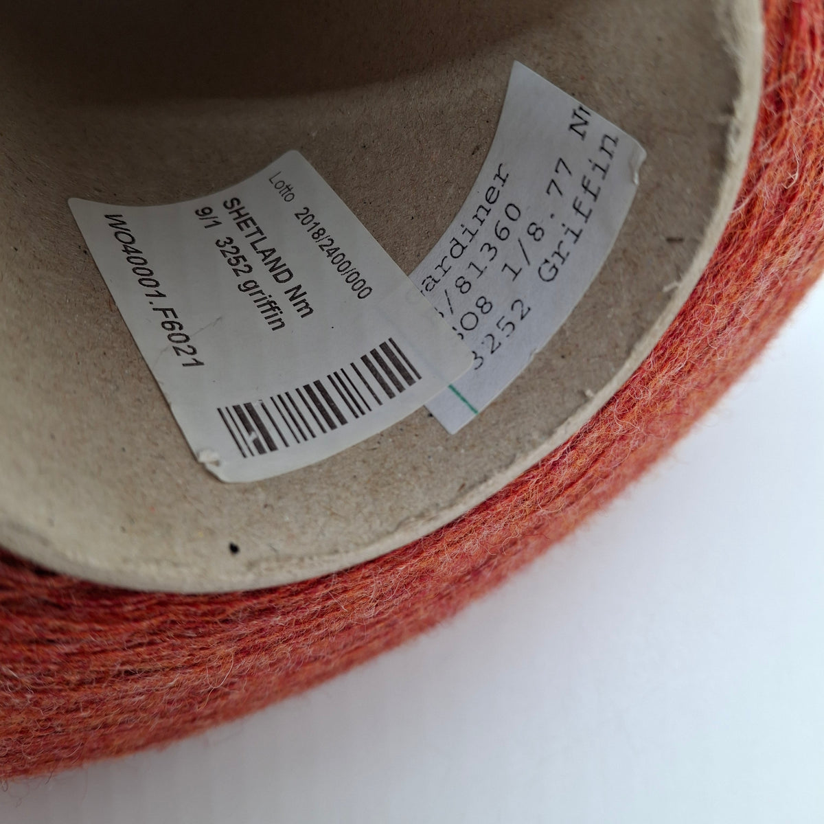 Lana Shetland 100% filato colore Marrone Ruggine N.1385