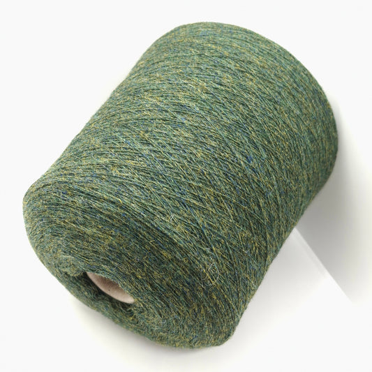 560g Lana Shetland 100% filato colore Verde Oliva Mélange  N.1386