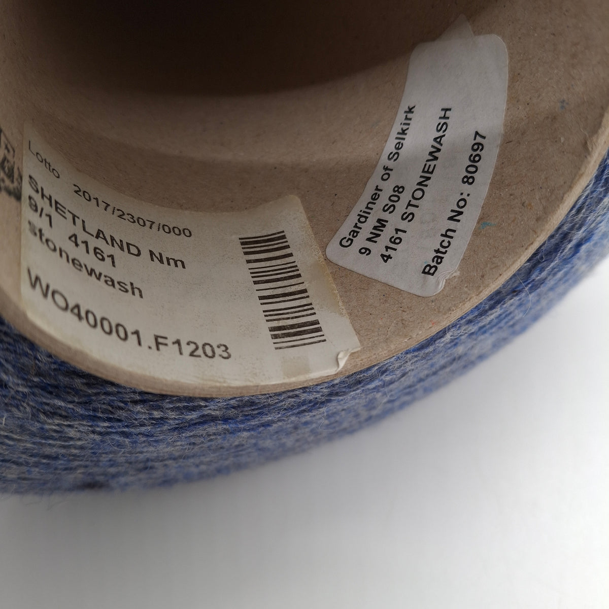 770g Fil de laine 100% Shetland couleur Bleu Jeans N. 1377