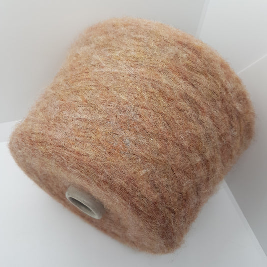 100g-200g kæmmet uld meget blødt italiensk garn til strikning farve Brun Mélange N.165