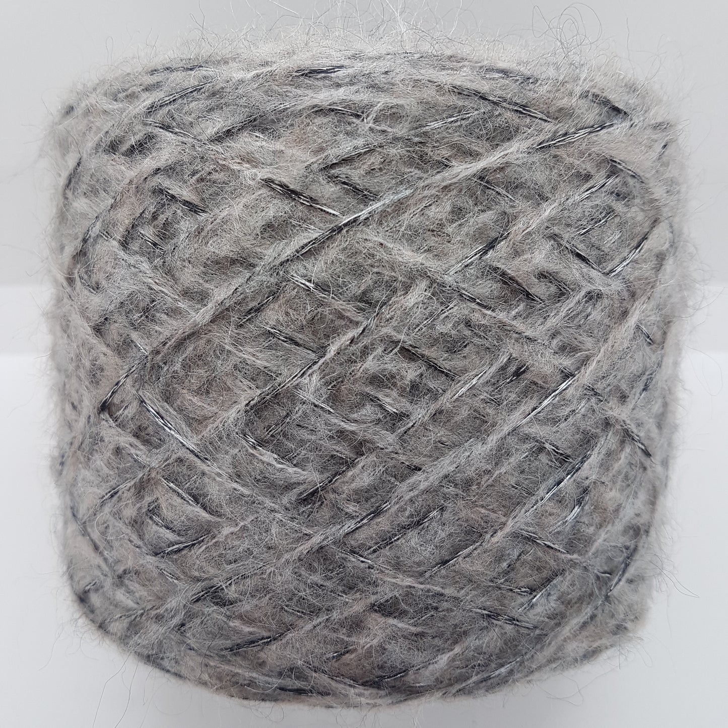 100g Soft Mohair Italian Yarn Couleur gris italien Mélange Black Beige N.179