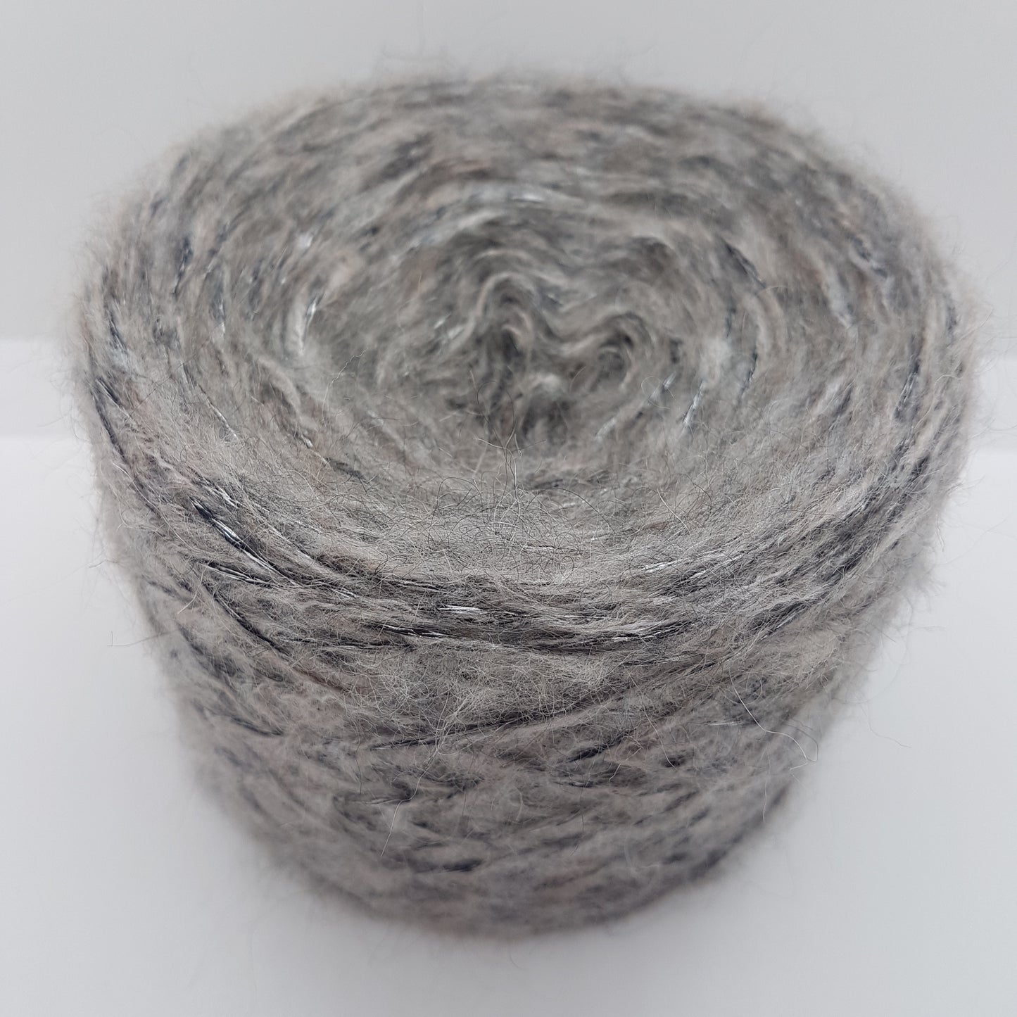 100g Soft Mohair Italian Yarn Couleur gris italien Mélange Black Beige N.179