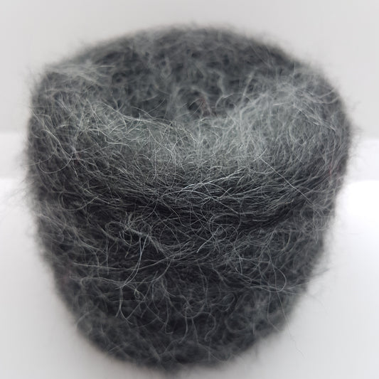 100g Mohair Italian Yarn Black Black Anthracite Grey N.201