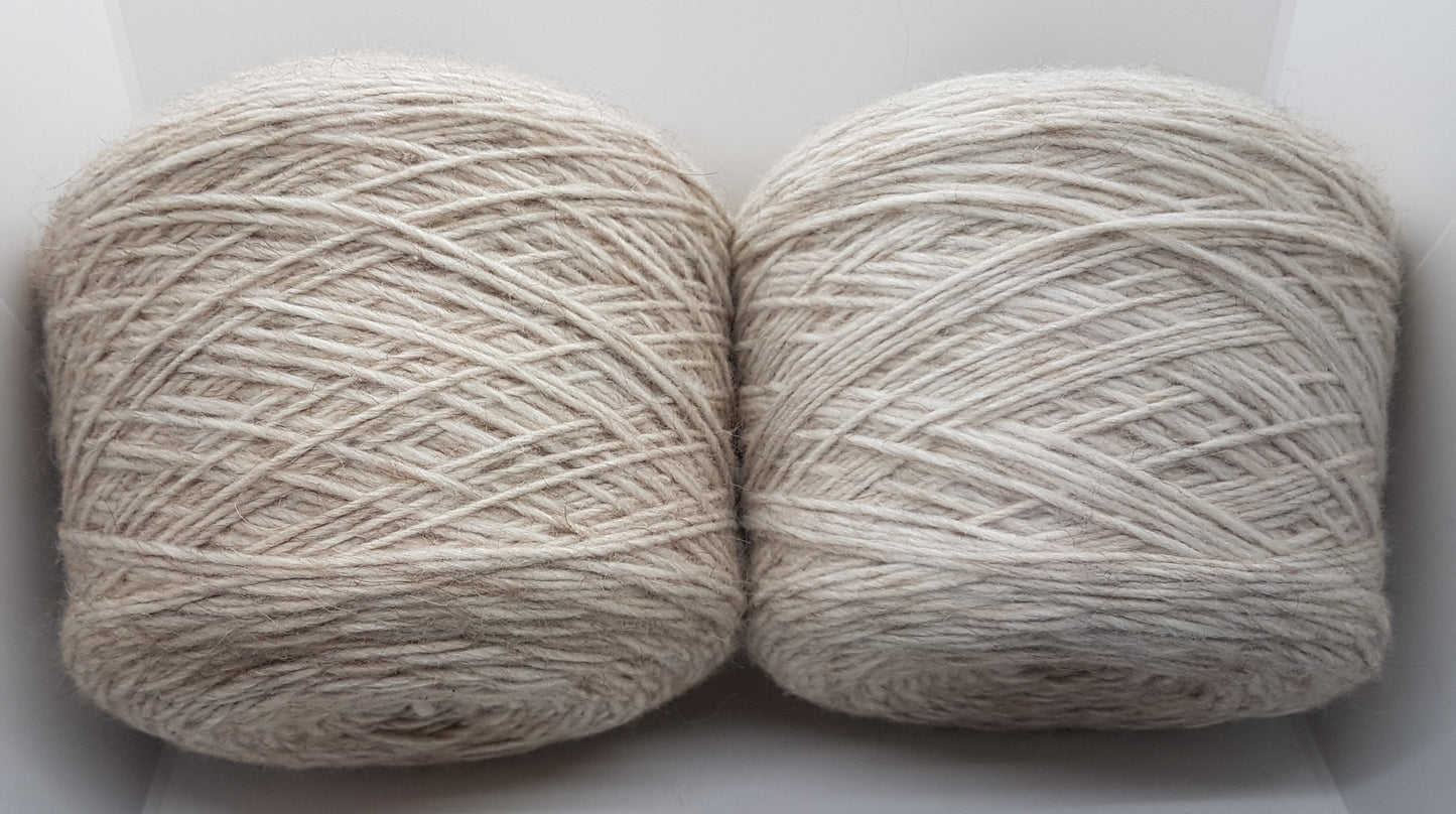 100g Jungfrau Wolle Alpaka Italienisches Garn Italienische Farbe Écru weiß schmutziger Beige Mélange N.223