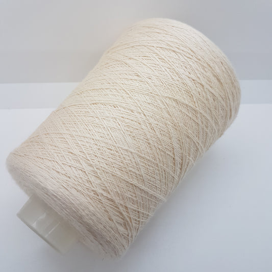 LORO PIANA Silk Cotton Italian Slub Irregular Yarn on cones color Raw White Cream No. P21