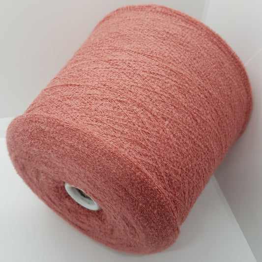 Hilo italiano Bouclé de lana mixta de 100 g color Salmón antiguo Rosa oscuro N.244