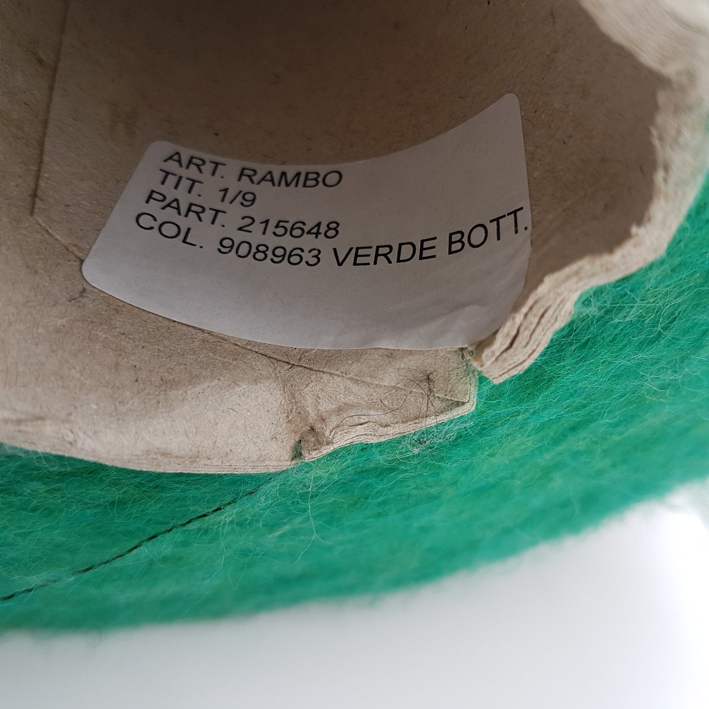 100g Lana Spazzolata filato italiano morbido colore Verde Mélange N.273