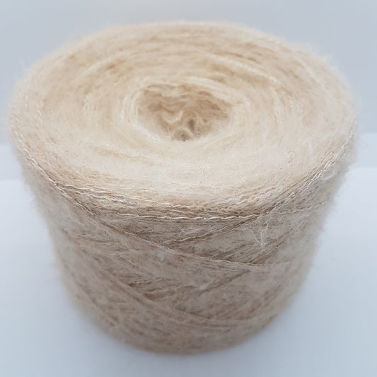 Mohair Wool Lurex blødt italiensk garn Creme Beige farve N.293
