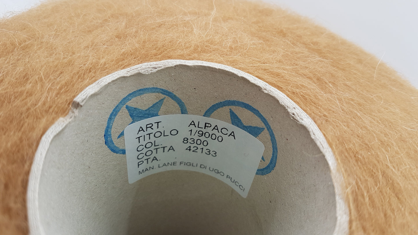 100g Alpaca Spazzolata morbido filato italiano colore Beige Cammello N.308