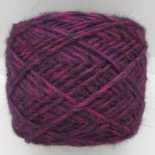 100g Virgin Wool Alpaca italiensk garn farve Fuchsia Purple Mélange N.317
