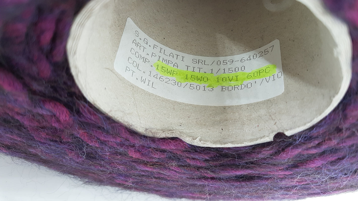 100g Jungfrau Wolle Alpaka Italienisches Garn Italienisch Flowia Farbe Mélange N.317