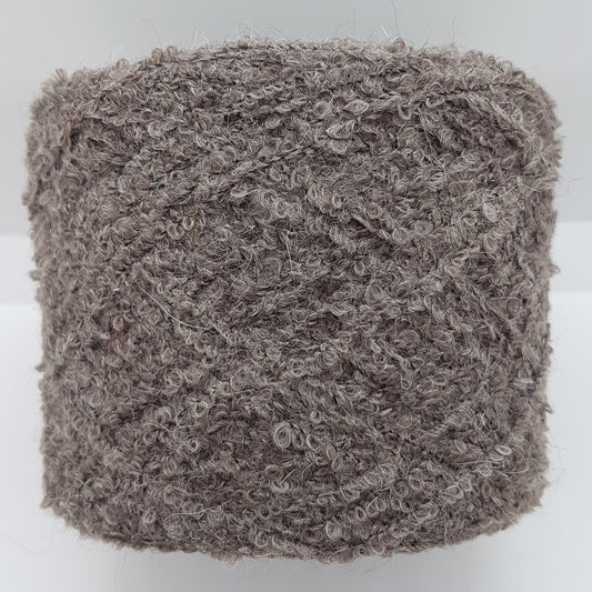 100 g de laine alpaca bouclé fil italien couleur taupe gris marron N.318