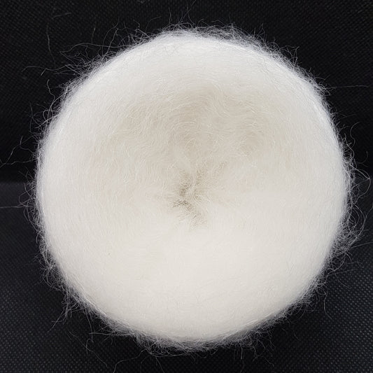100g Kid Mohair Soft Italian Yarn White Couleur N.322