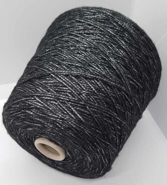 100g gemischte Wolle italienisches Garn schwarz Metallfarbe N.325