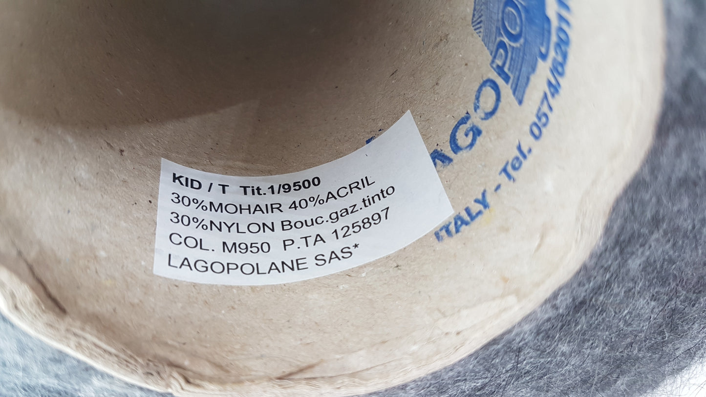 100g Mohair filato italiano colore Grigio N.340