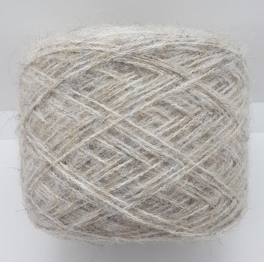 100g soft mohair italian yarn beige color mélange gray cream N.298