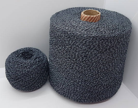 100 g 100% Baumwoll italienische Garn weich schwarz grau Farbe Mélange N.350