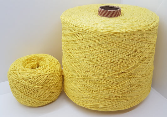 100g 100% algodón suave hilo italiano color Amarillo Mélange N.354