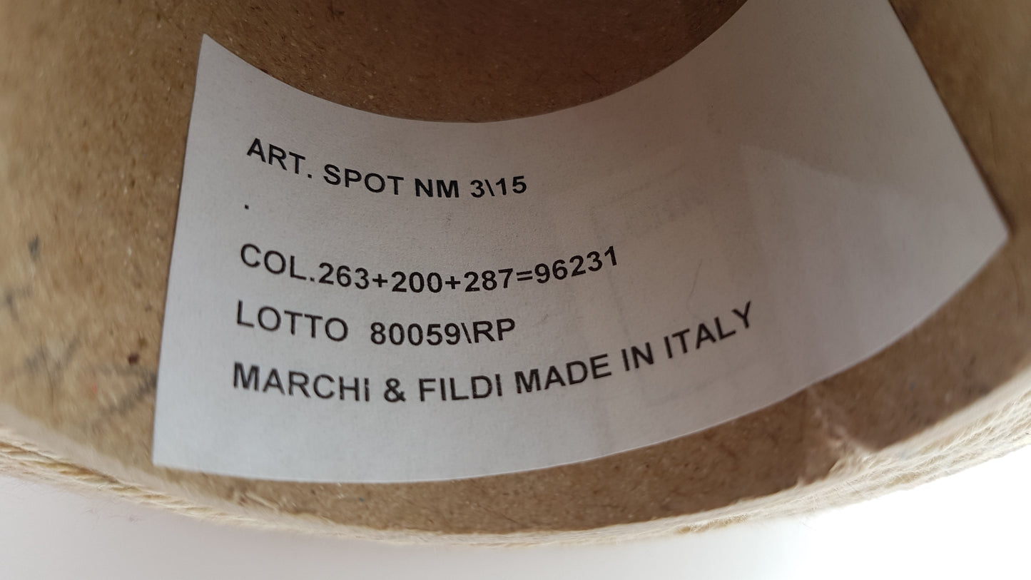 100g 100% algodón suave hilo italiano color Marrón Mélange N.355