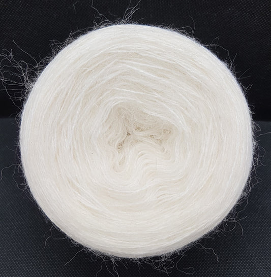 100g Soft Mohair Italian Yarn White Couleur N.373