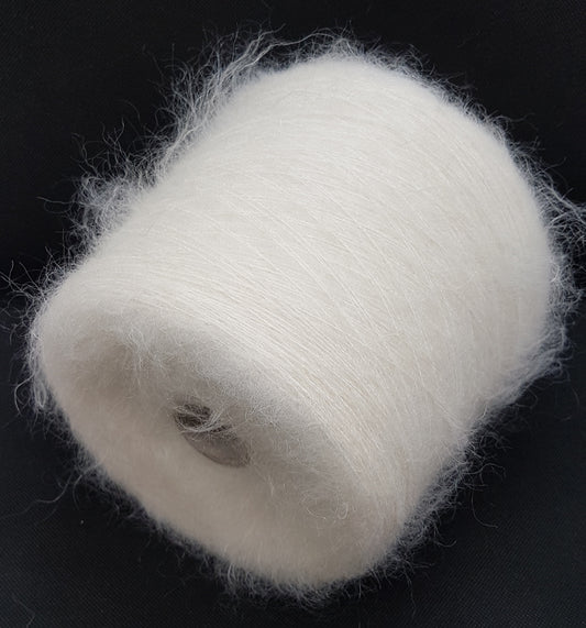 100g Soft Mohair Italian row -white yarn N.374
