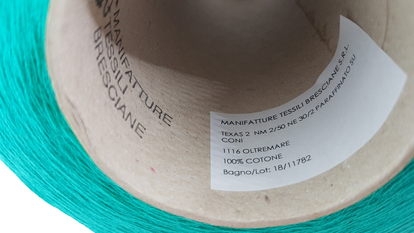 Cotone 100% morbido filato italiano colore Verde Marino N.401