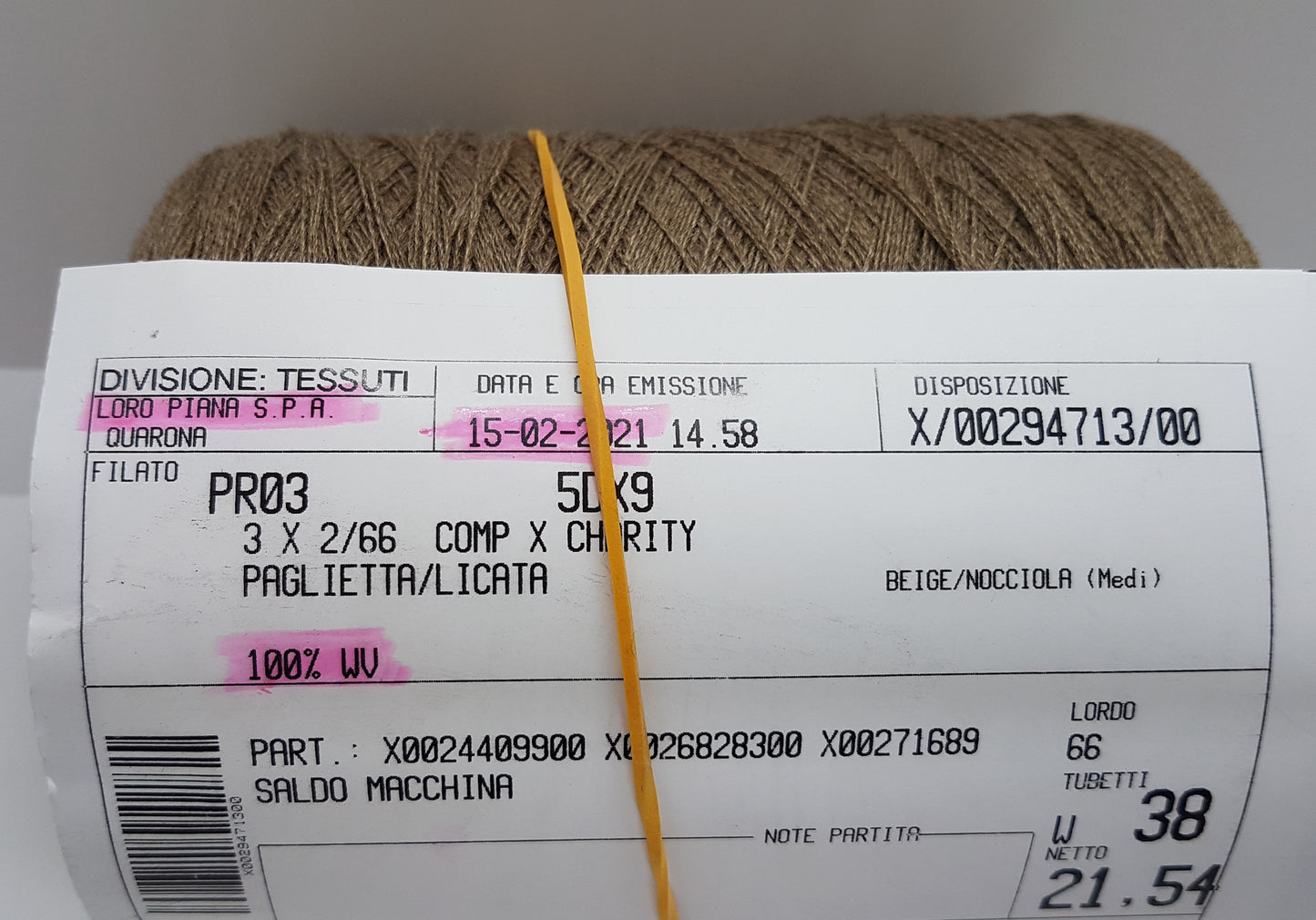 LORO PIANA  100% italienische Jungfrau Wolle italienisches Garn in braunen Farben N. P59