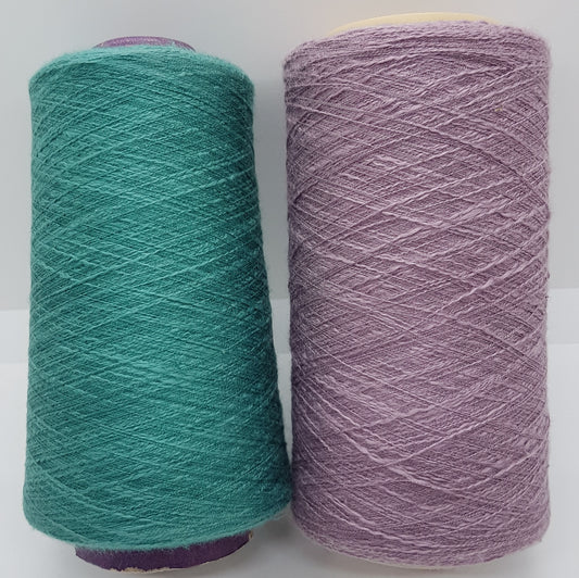 LORO PIANA Silk Cotton Slub Italian Yarn on Lilac Green cones No. P56