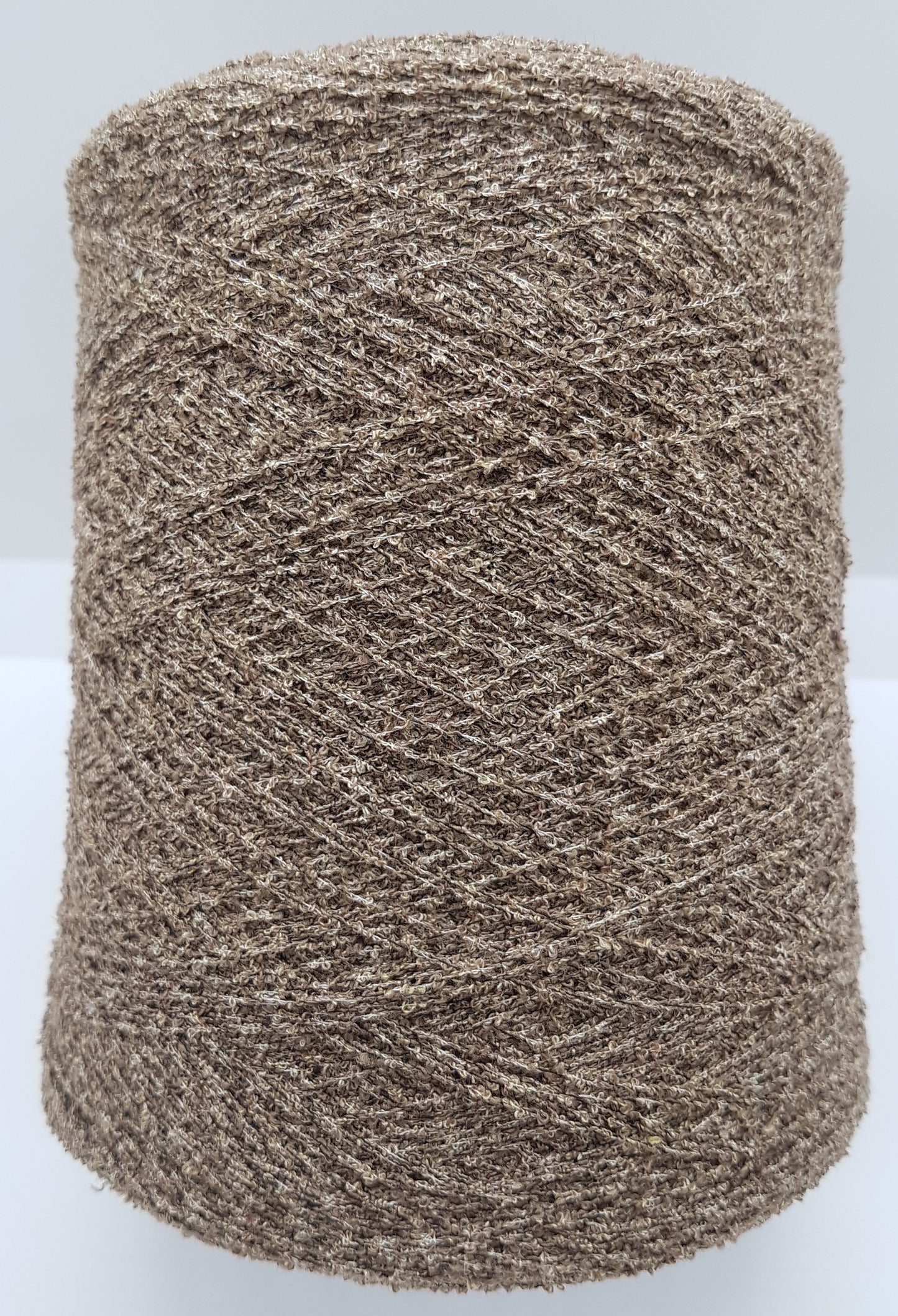 LORO PIANA Wolle Baumwoll Bouclé Italienisches Garn braune Farbe Beige Mélange N. P60